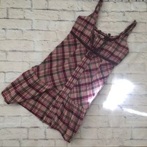 Free People plaid mini dress medium Anthropologie